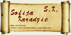 Sofija Karadžić vizit kartica
